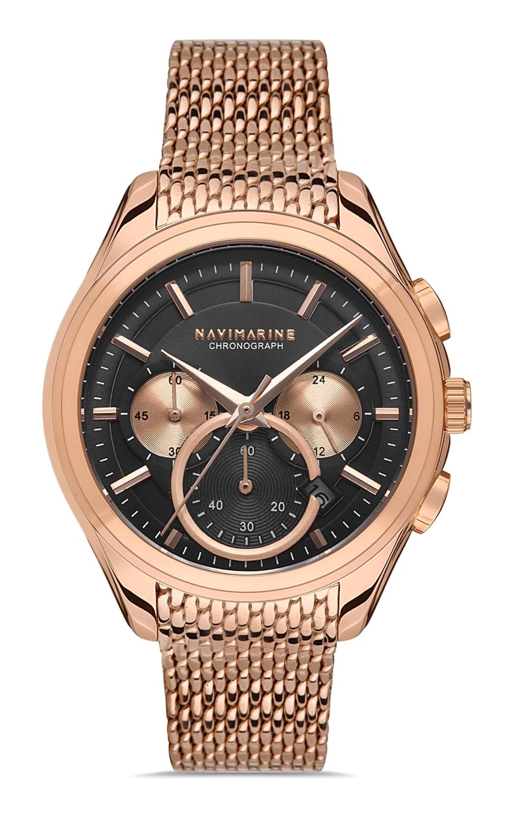 Navimarine NM030-K Takvimli 31-35 mm Rose Gold Hasır Kordon Analog Kadın Kol Saati