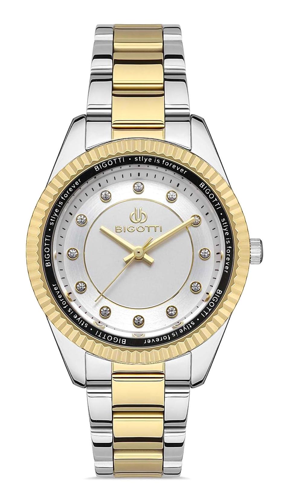 Bigotti BG.1.10398.5 36 mm Altın-Gri Çelik Kordon Analog Kadın Kol Saati