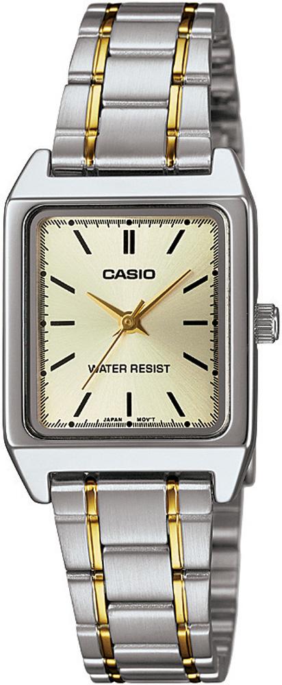 Casio LTP-V007SG-9E 22 mm Gri-Sarı Çelik Kordon Analog Kadın Kol Saati