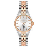 U.S. Polo Assn USPA2086-06 37 mm Gri-Rose Gold Metal Kordon Analog Kadın Kol Saati