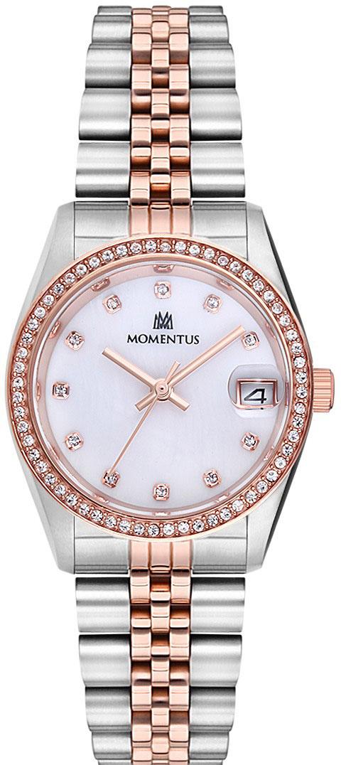 Momentus SW131T-02SR Takvimli 31 mm Gri-Rose Gold Çelik Kordon Analog Kadın Kol Saati