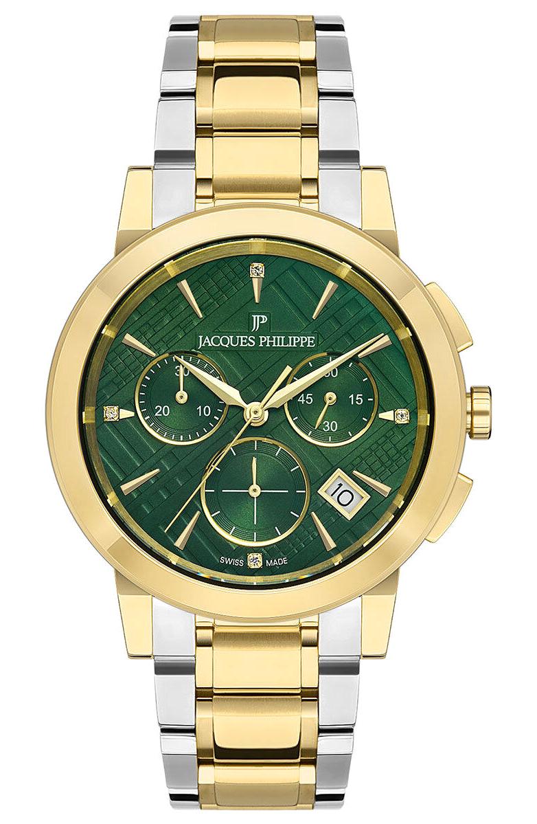 Jacques Philippe JPQLC323345 Takvimli 38 mm Altın-Gri Çelik Kordon Analog Kadın Kol Saati