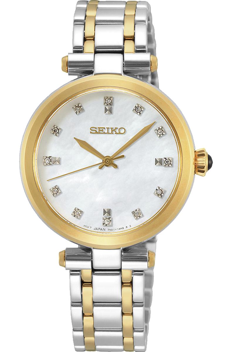 Seiko SRZ532P 30 mm Altın-Gri Çelik Kordon Analog Kadın Kol Saati
