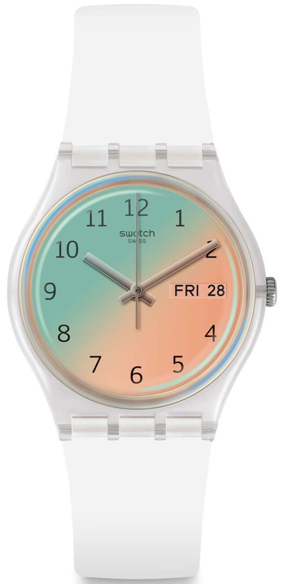 Swatch GE720 Takvimli 34 mm Beyaz Plastik Kordon Analog Kadın Kol Saati