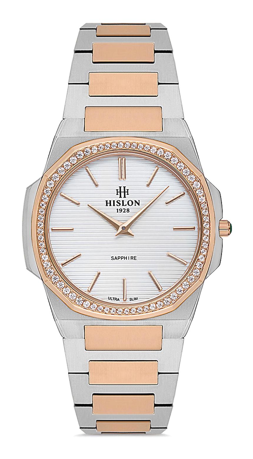 Hislon QL127T-10ST 32 mm Gri-Rose Gold Çelik Kordon Analog Kadın Kol Saati