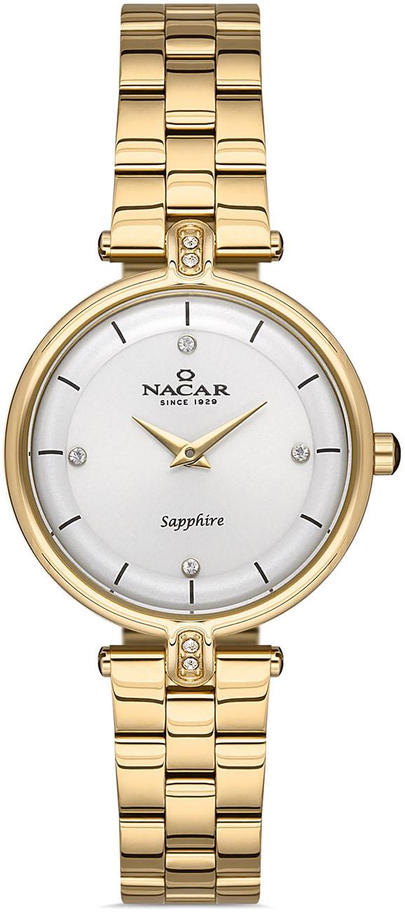 Nacar 34-39C714-DSMS 30 mm Sarı Metal Kordon Analog Kadın Kol Saati