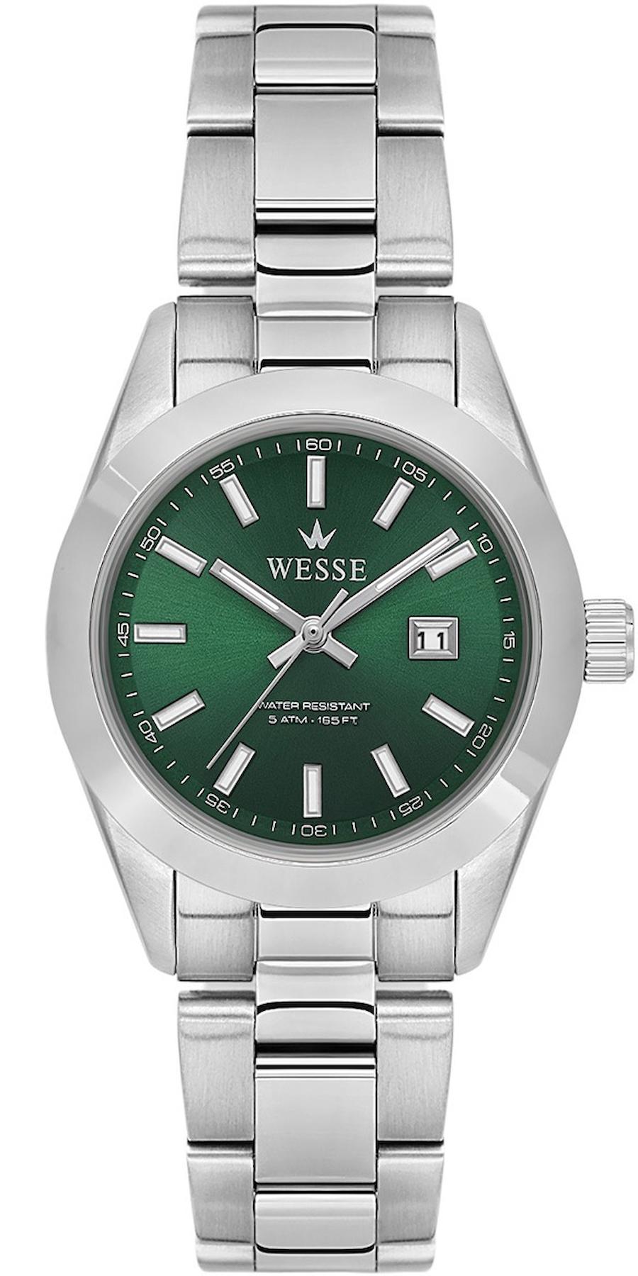Wesse WWL111805 Takvimli 31 mm Gri Çelik Kordon Analog Kadın Kol Saati