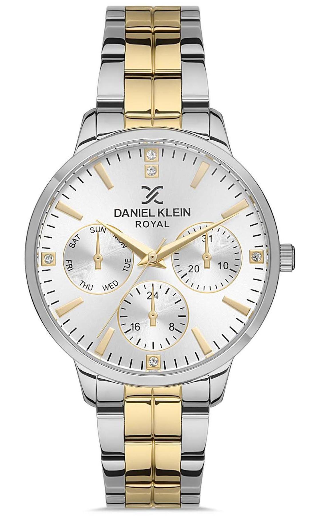 Daniel Klein DKE.1.10232.5 Takvimli 36 mm Altın-Gri Metal Kordon Analog Kadın Kol Saati