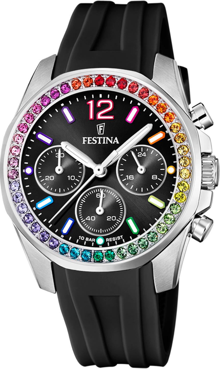 Festina F20610-3 38 mm Siyah Silikon Kordon Analog Kadın Kol Saati