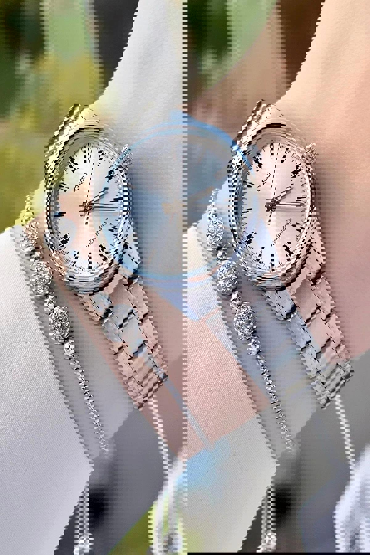 Casio CSISTE59 Takvimli 30 mm Gri Çelik Kordon Analog Kadın Kol Saati
