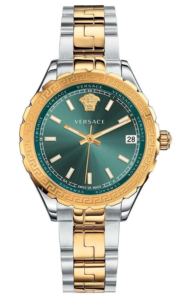 Versace VRSCV12050016 Takvimli 35 mm Altın-Gri Çelik Kordon Analog Kadın Kol Saati