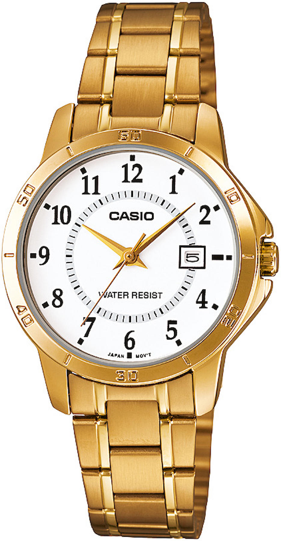 Casio LTP-V004G-7BUDF Takvimli 30 mm Altın Çelik Kordon Analog Kadın Kol Saati