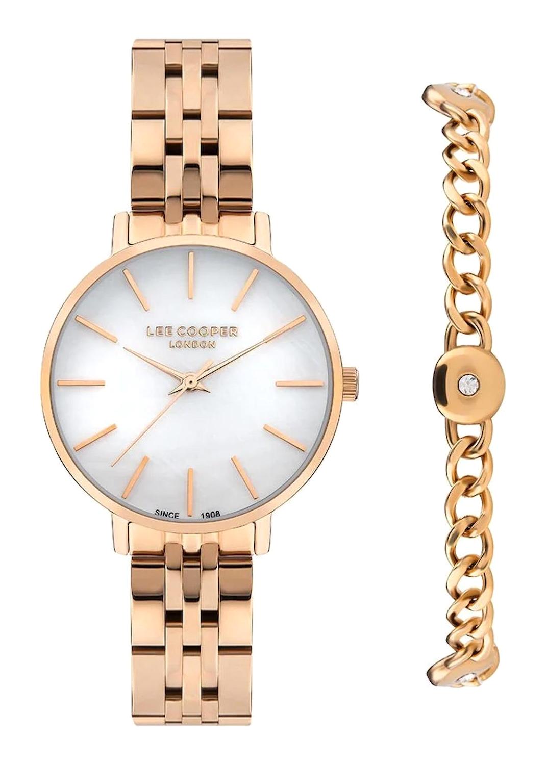 Lee Cooper LC07857.420 40 mm Rose Gold Çelik Kordon Analog Kadın Kol Saati
