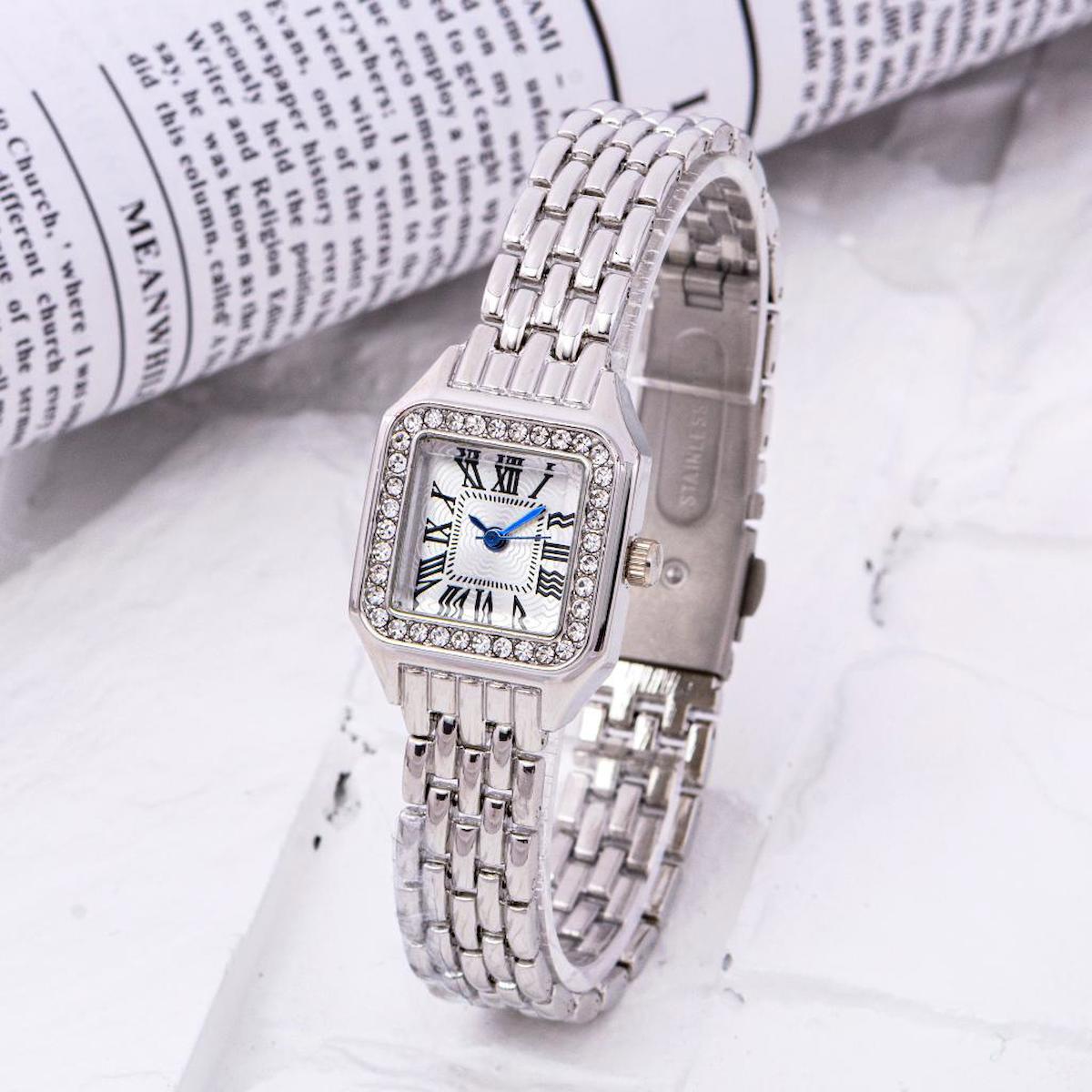 Saattino ST-304240 20-25 mm Gri Çelik Kordon Analog Kadın Kol Saati