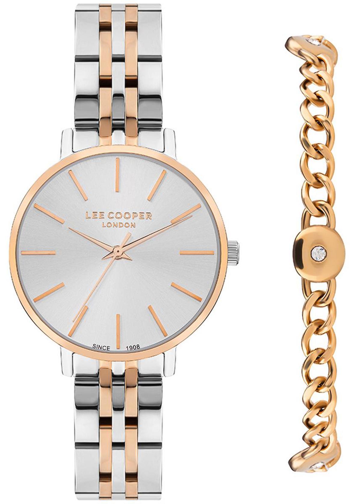 Lee Cooper LC07857.530 40 mm Gri Metal Kordon Analog Kadın Kol Saati