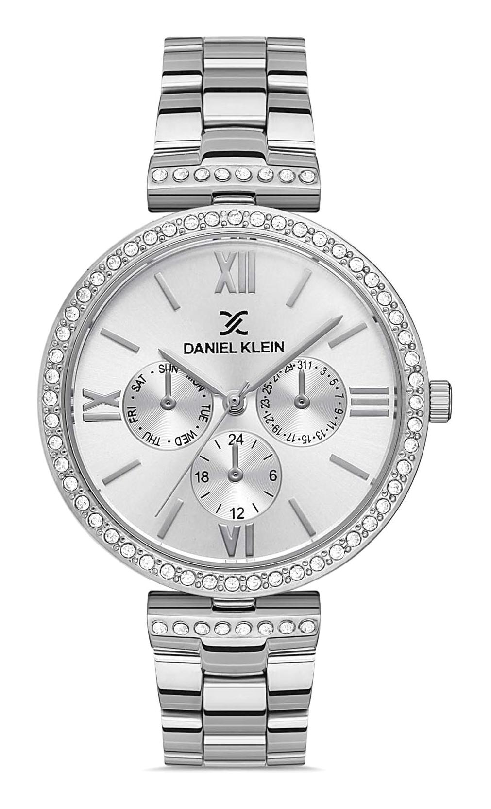 Daniel Klein DKE.1.10127.1 Takvimli 36 mm Gri Metal Kordon Analog Kadın Kol Saati