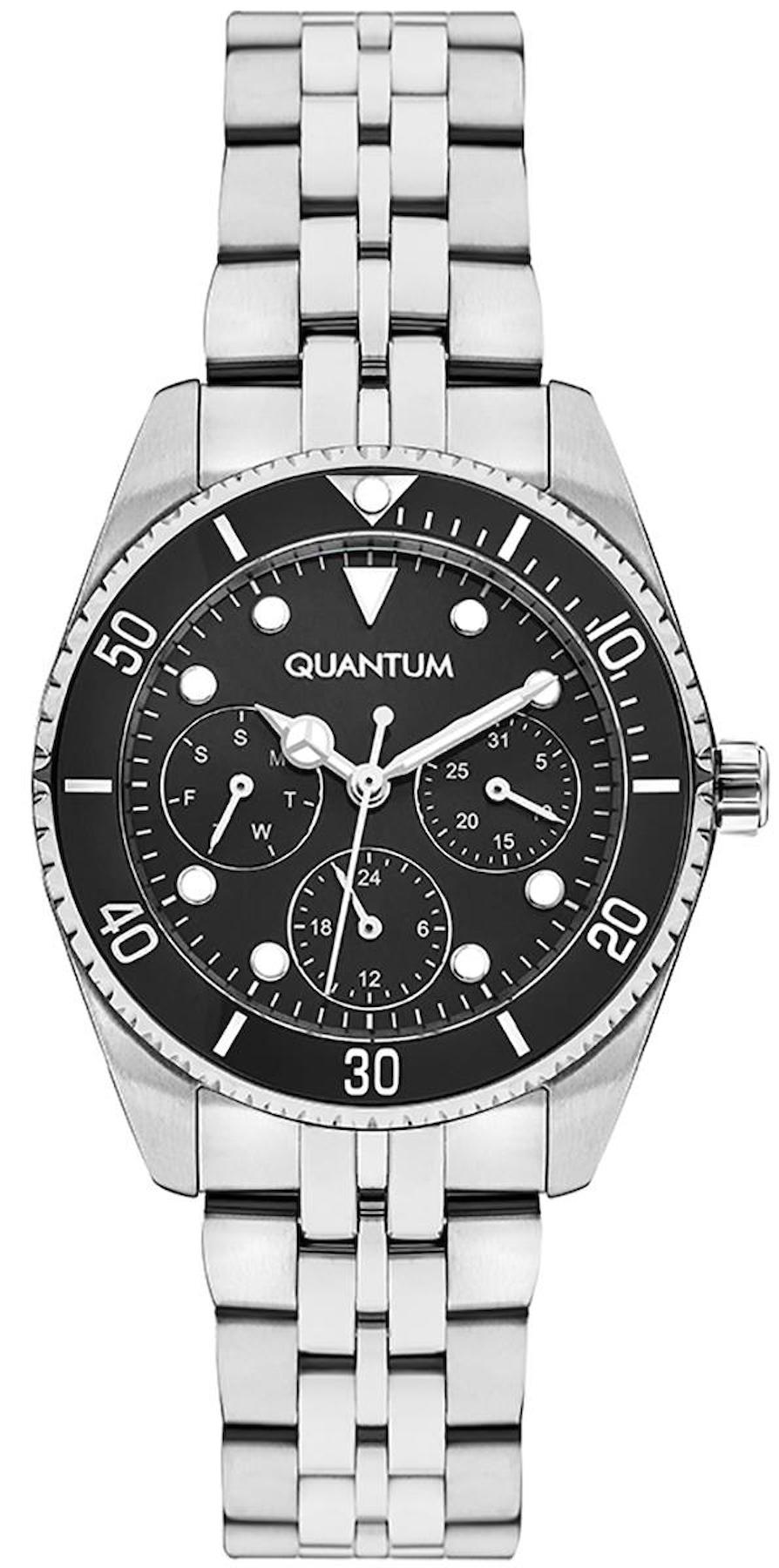 Quantum IML1101.350 Takvimli 35 mm Gri Çelik Kordon Analog Kadın Kol Saati