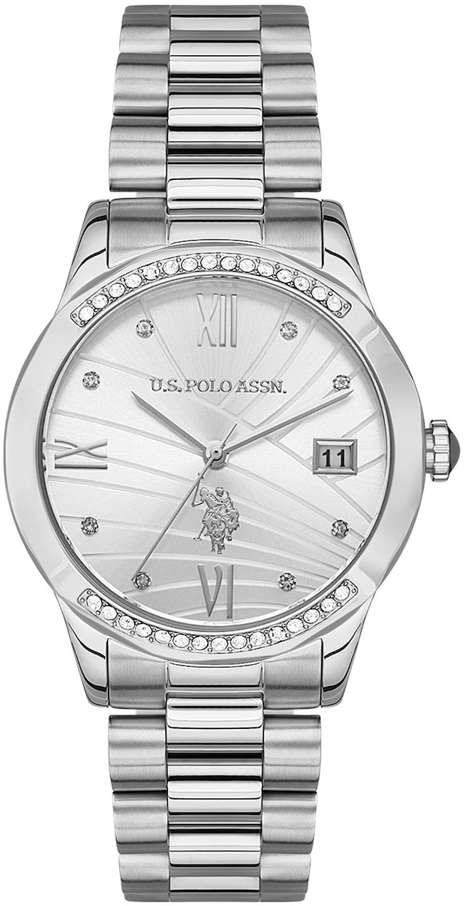 U.S. Polo Assn USPA2059-02 Takvimli 36 mm Gri Çelik Kordon Analog Kadın Kol Saati