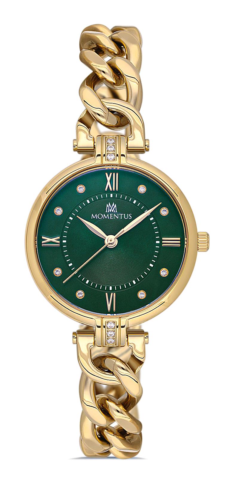 Momentus SW232G-15SG 30 mm Altın Çelik Kordon Analog Kadın Kol Saati