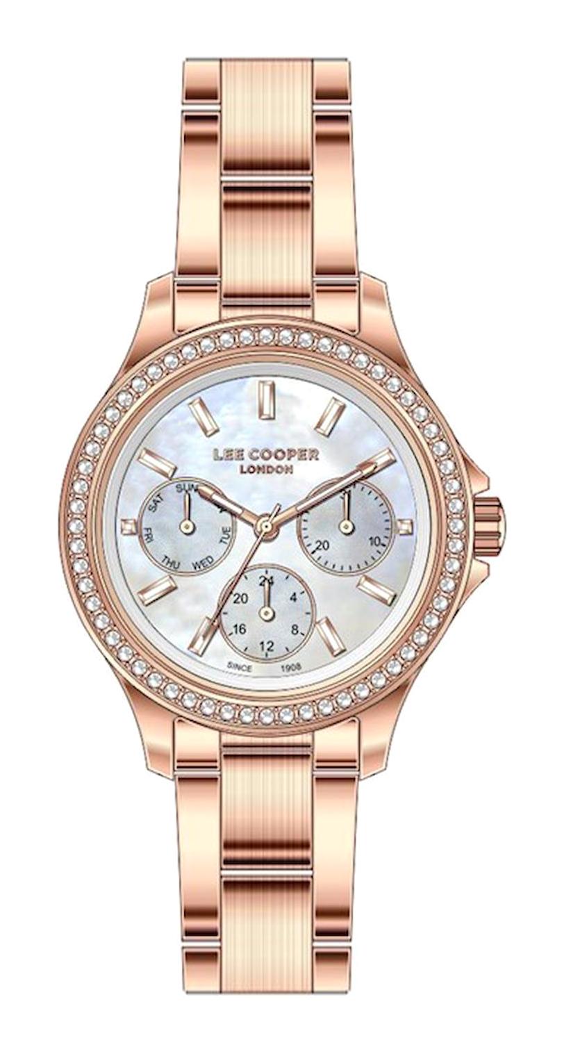 Lee Cooper LC07512.430-NM Takvimli 36 mm Rose Gold Metal Kordon Analog Kadın Kol Saati
