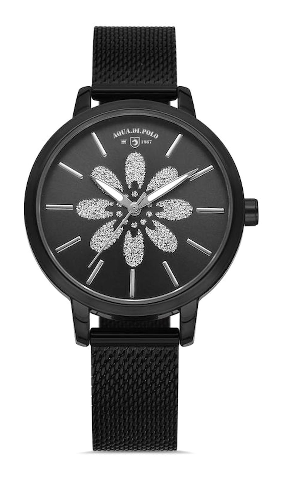 Aqua Di Polo APWO000401 31-35 mm Siyah Hasır Kordon Analog Kadın Kol Saati