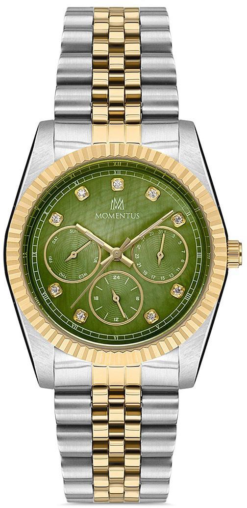 Momentus SW130T-15SG Takvimli 36 mm Altın-Gri Çelik Kordon Analog Kadın Kol Saati