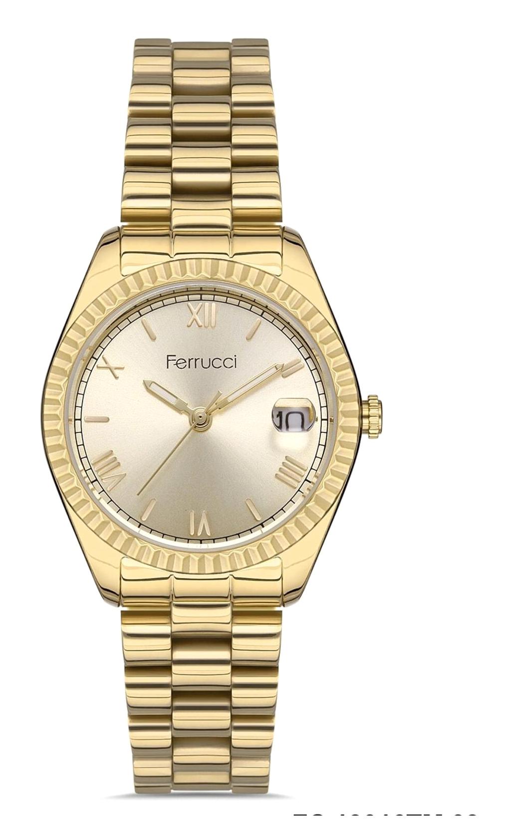 Ferrucci FRC.FT.1.211 34 mm Altın Çelik Kordon Analog Kadın Kol Saati