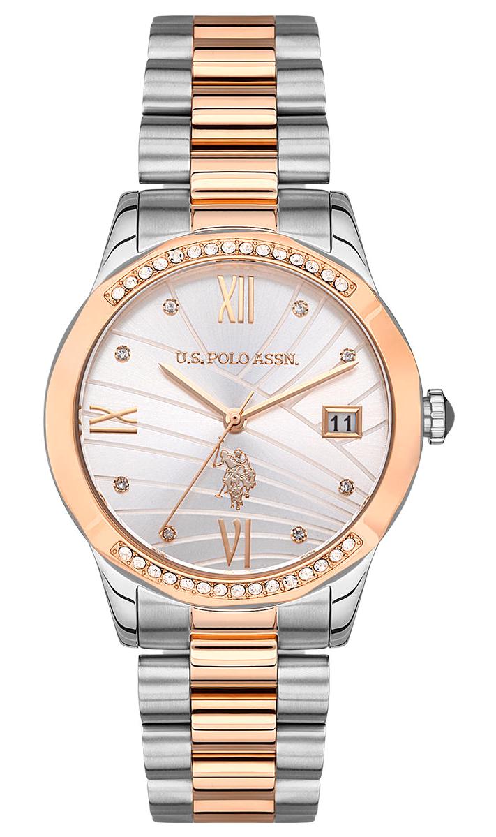U.S. Polo Assn USPA2059-04 Takvimli 36 mm Gri-Rose Gold Çelik Kordon Analog Kadın Kol Saati