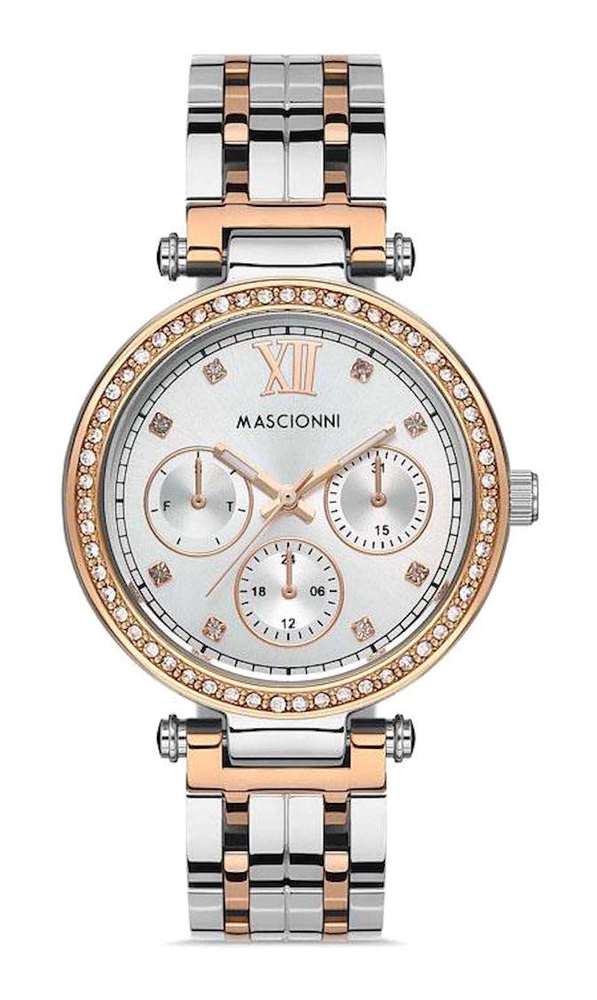 Mascionni M.1.1194.06 Takvimli 38 mm Gri Çelik Kordon Analog Kadın Kol Saati