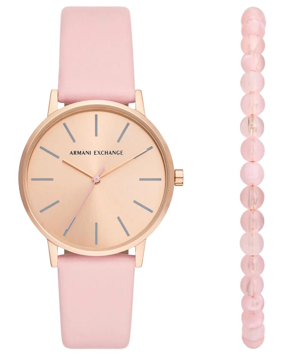 Armani Exchange AX7150 36 mm Pembe Deri Kordon Analog Kadın Kol Saati