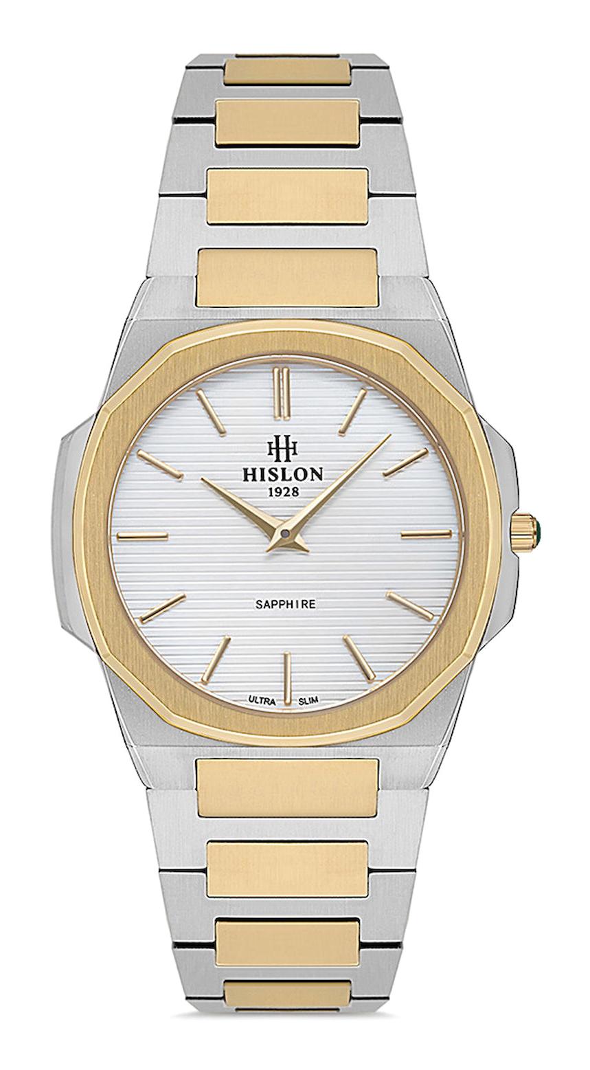 Hislon QL127T-02SG 32 mm Altın-Gri Çelik Kordon Analog Kadın Kol Saati