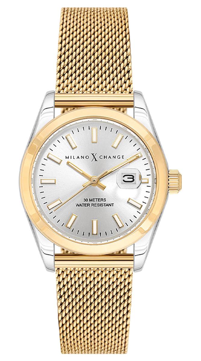 Milano X Change MXL6118 Takvimli 31 mm Altın Hasır Kordon Analog Kadın Kol Saati