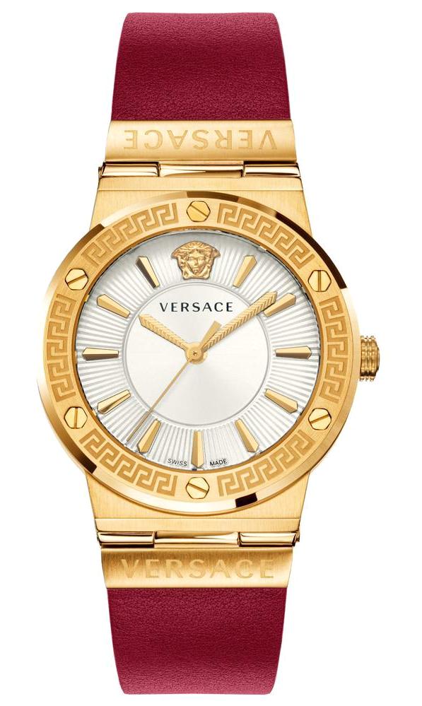 Versace VRSCVEVH00420 38 mm Kırmızı Deri Kordon Analog Kadın Kol Saati