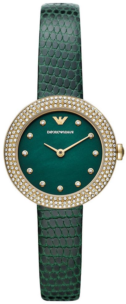 Emporio Armani AR11419 30 mm Yeşil Deri Kordon Analog Kadın Kol Saati