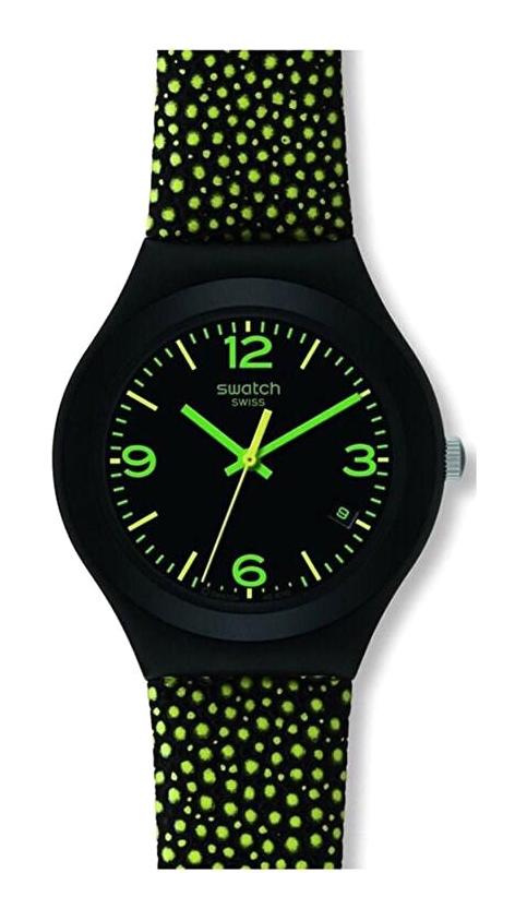 Swatch YGB4004 37 mm Siyah-Yeşil Deri Kordon Analog Kadın Kol Saati
