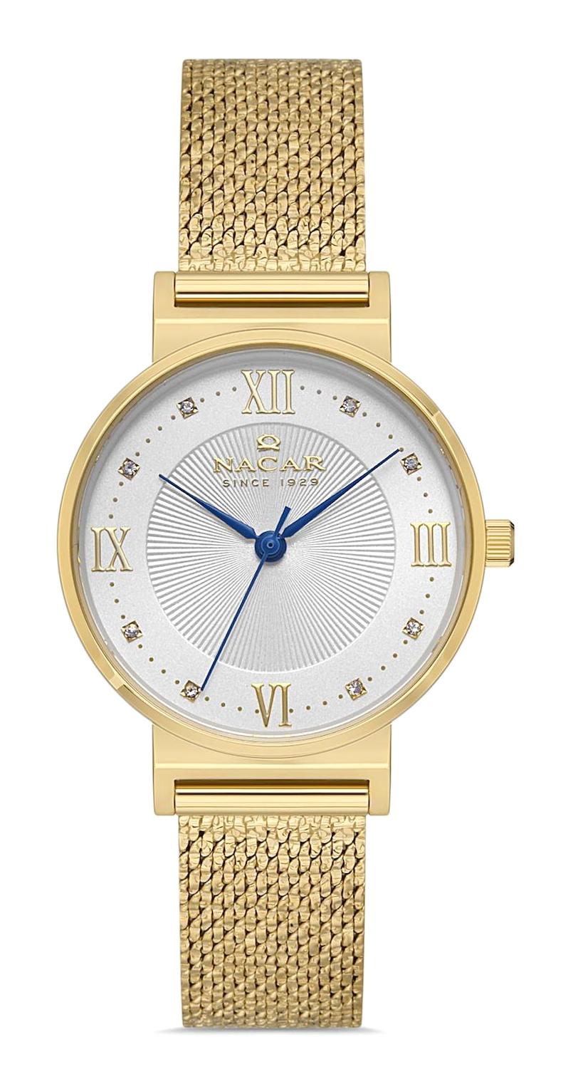 Nacar NC18-3914C631-DWMS 31 mm Altın Çelik Kordon Analog Kadın Kol Saati