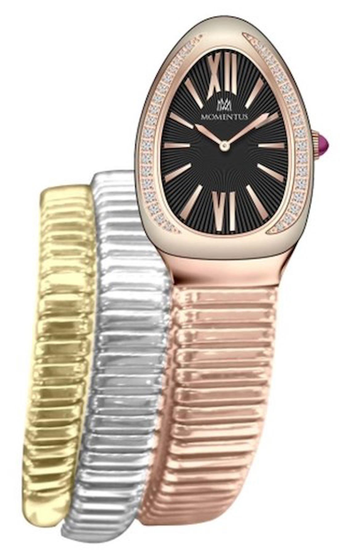 Momentus SS256R-06SZ 26 mm Altın-Gri Çelik-Sarmal Kordon Analog Kadın Kol Saati