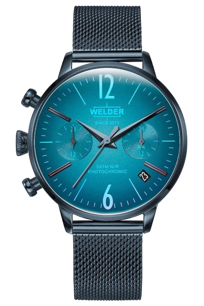 Welder Watch WWRC748 Takvimli 36 mm Mavi Çelik-Hasır Kordon Analog Kadın Kol Saati