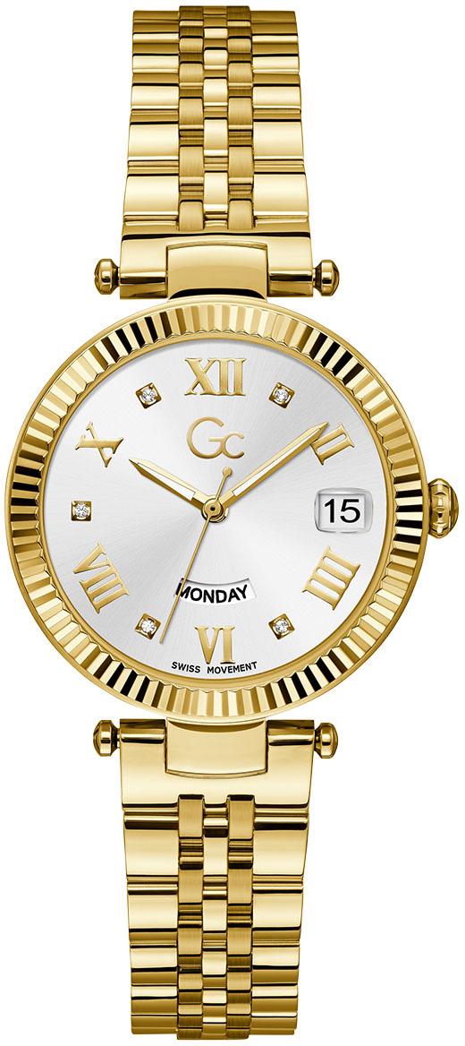 Guess GCZ01004L1MF Takvimli 34 mm Altın Çelik Kordon Analog Kadın Kol Saati