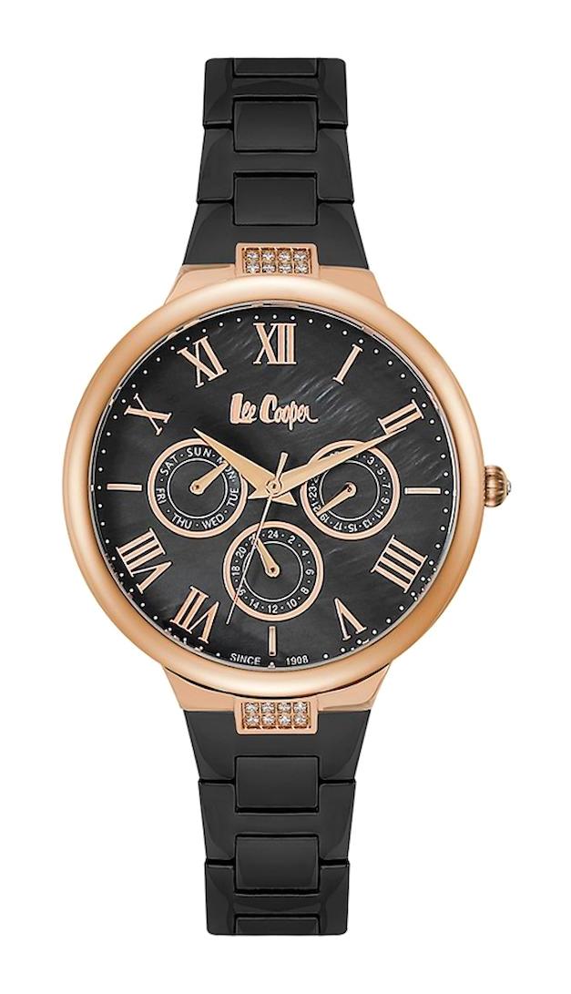 Lee Cooper LC06466.450 40 mm Siyah Çelik Kordon Analog Kadın Kol Saati