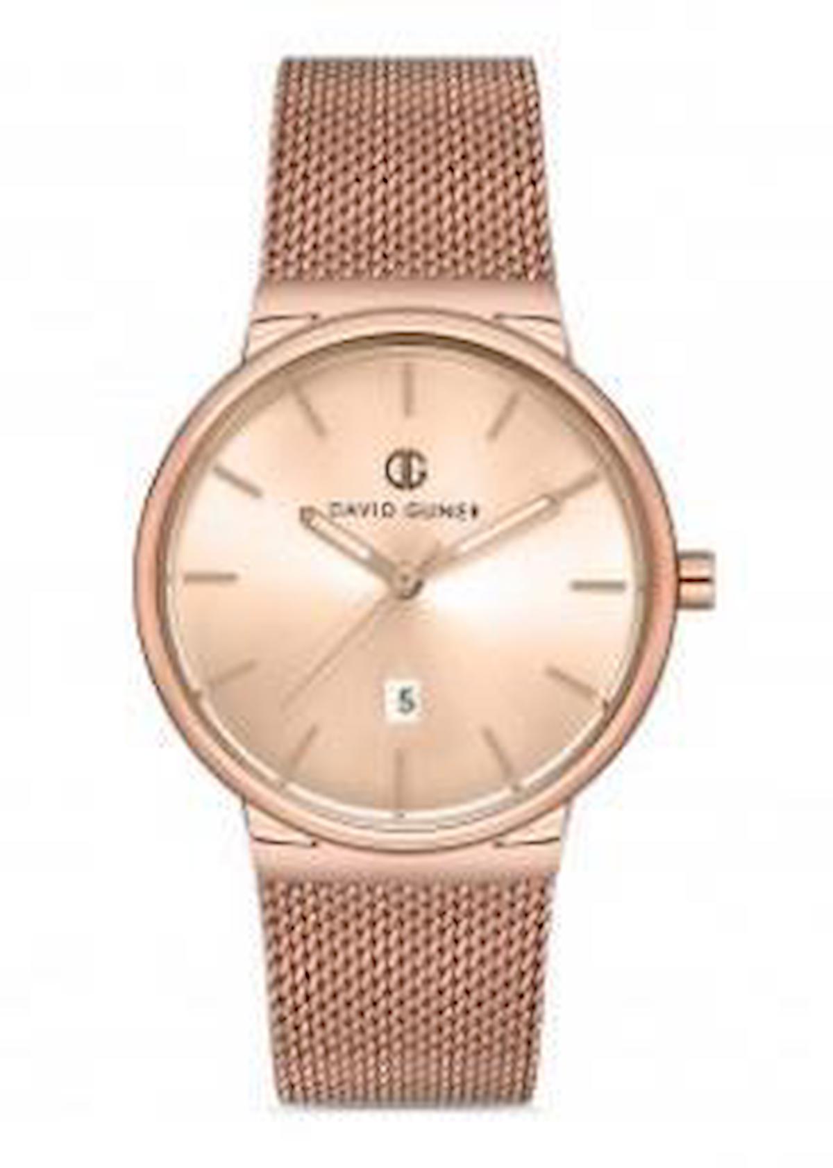 David Guner DG-8204LC-C5 32 mm Rose Gold Çelik-Hasır Kordon Analog Kadın Kol Saati