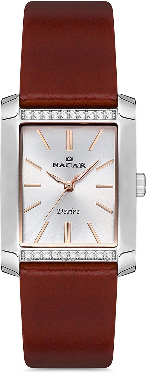 Nacar 10-3931041-ASRL2 41 mm Kahverengi Deri Kordon Analog Kadın Kol Saati