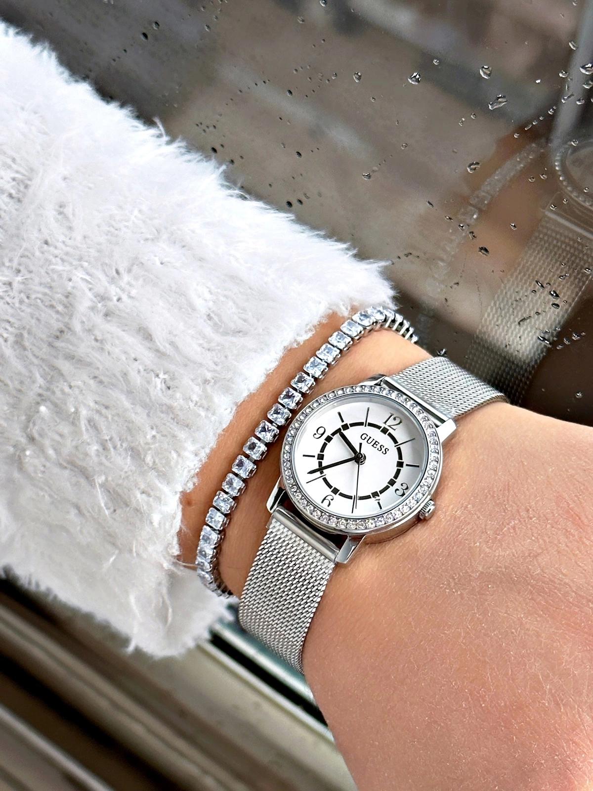 Guess GUGW0534L1 28 mm Gri Çelik Kordon Analog Kadın Kol Saati