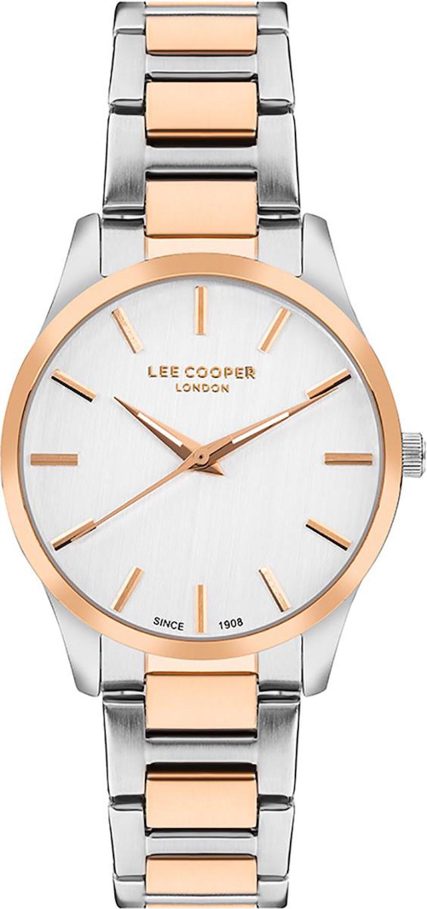 Lee Cooper LC07620.530 40 mm Gri-Rose Gold Metal Kordon Analog Kadın Kol Saati