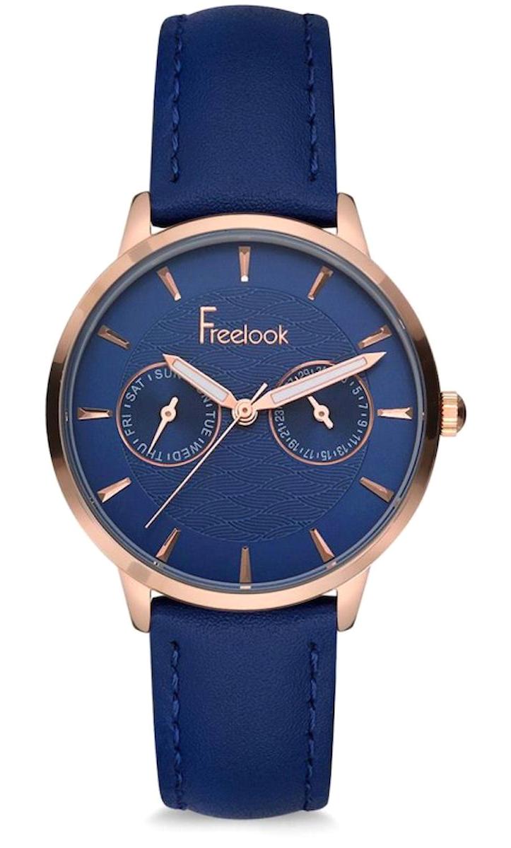 Freelook F.1.1075.02 34 mm Lacivert Deri Kordon Analog Kadın Kol Saati