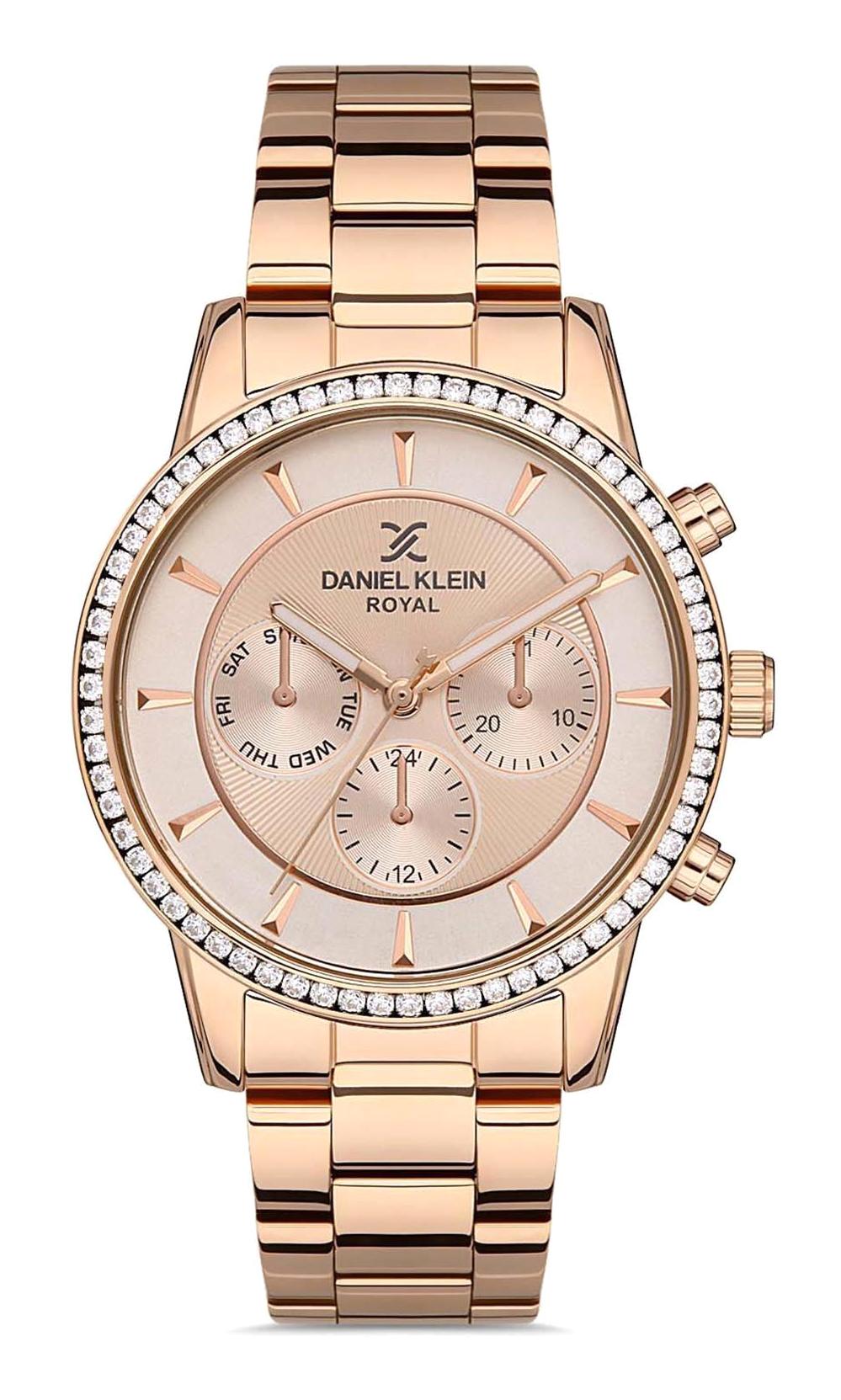 Daniel Klein DKE.1.10229.2 Takvimli 34 mm Rose Gold Metal Kordon Analog Kadın Kol Saati