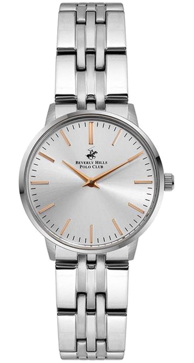 Beverly Hills Polo Club BP3041C.330 35 mm Gri Çelik Kordon Analog Kadın Kol Saati