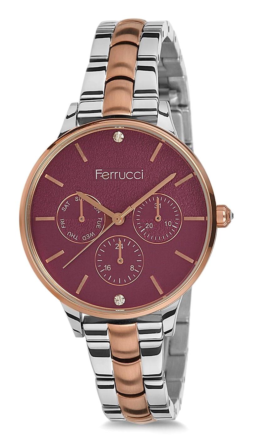 Ferrucci 9FM2176 38 mm Gri-Rose Gold Metal Kordon Analog Kadın Kol Saati