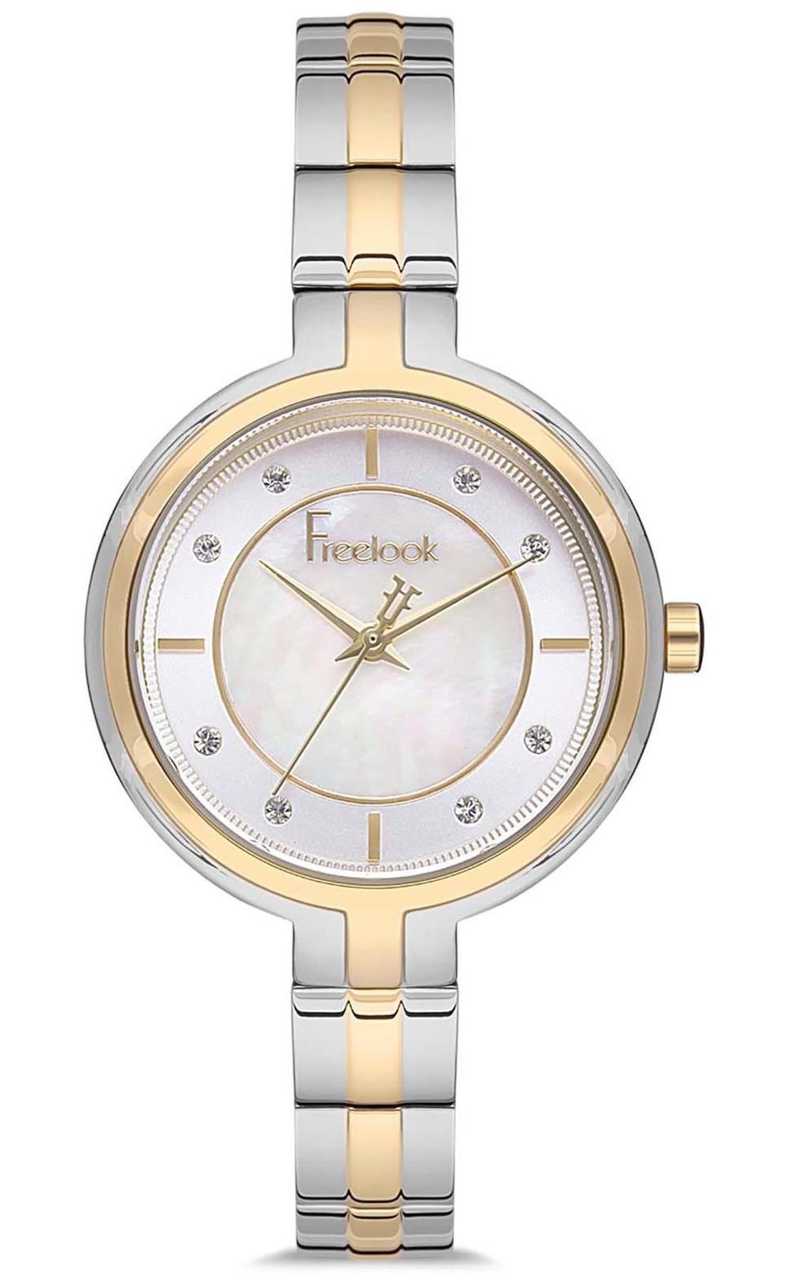 Freelook FL.1.10145.5 34 mm Altın-Gri Çelik Kordon Analog Kadın Kol Saati
