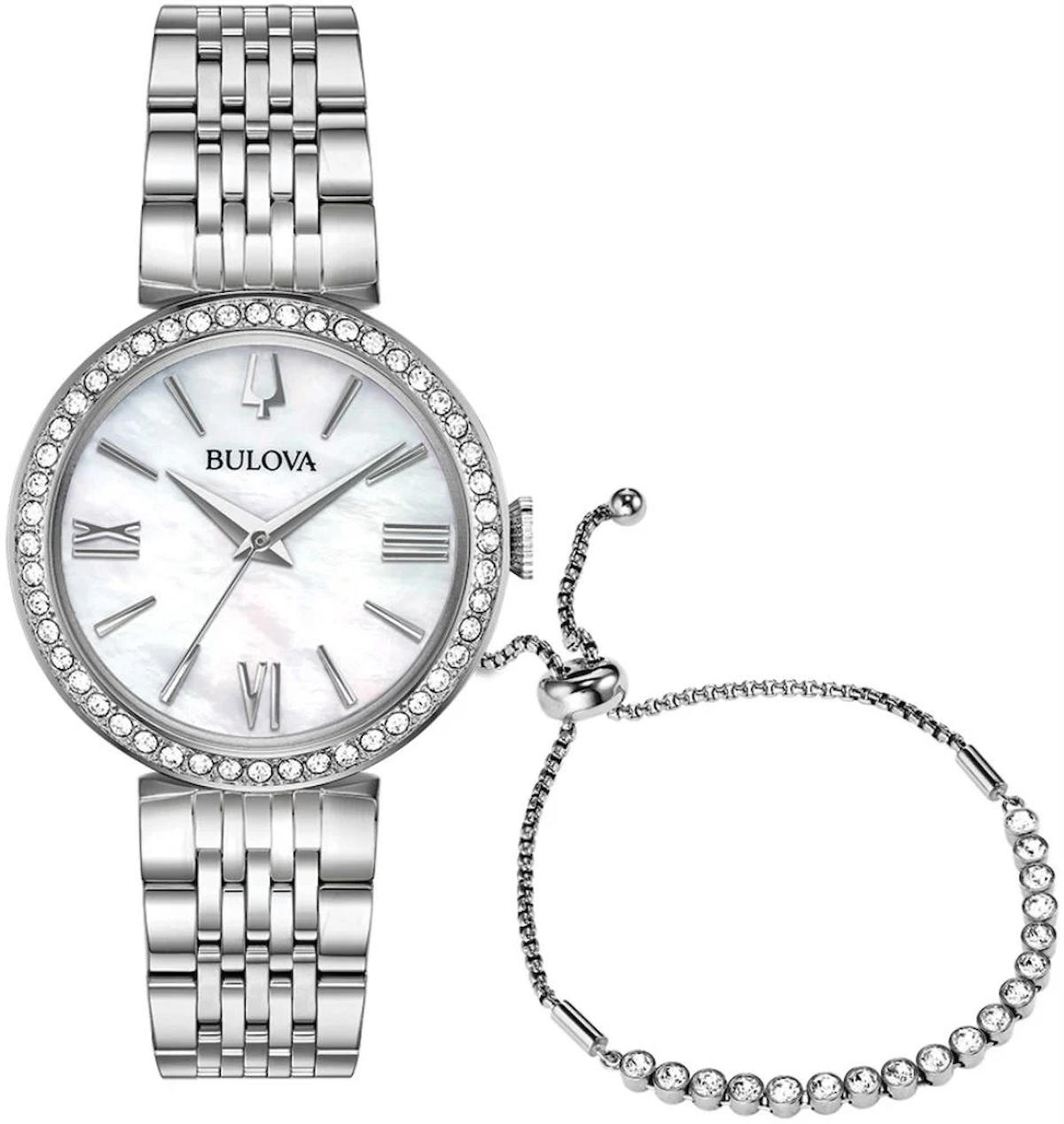 Bulova 96X153 30 mm Gri Çelik Kordon Analog Kadın Kol Saati
